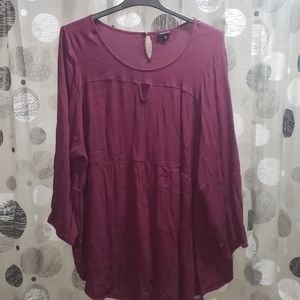 Torrid burgundy peasant style top